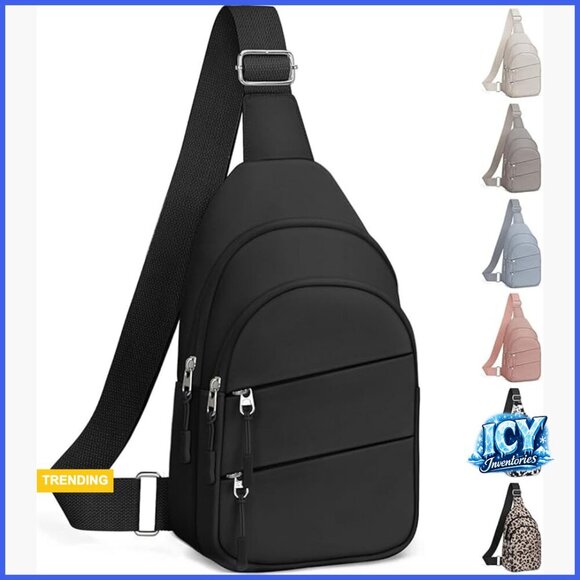 Handbags - Polyester Crossbody Sling Bag, Anti-Theft Hiking Daypack, Lightweight Travel